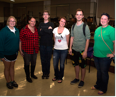 Student members of the Music Club pose for a picture during a weekly meeting. PHOTO | DAVID KLOECKENER